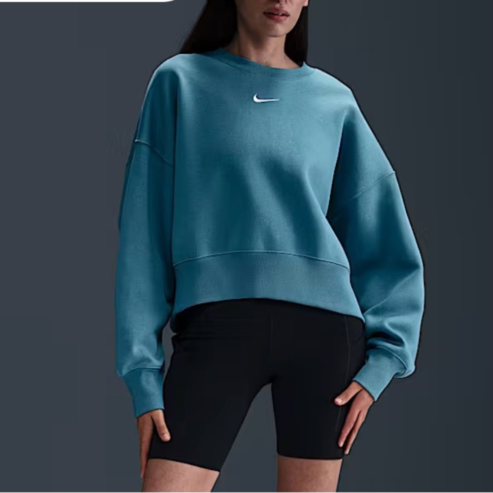 Nike Women's Teal Sweatshirt (oversized)